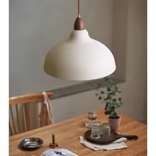 Lámpara Colgante Tipo Campana Moderna Color Blanco Comedor 