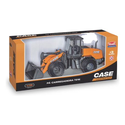 Tractor Pala 721e Case Construcción Usual. Color Naranja