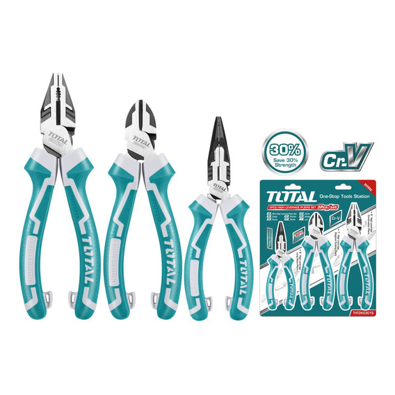 Alicate Jgo 3pz Crv Corte Universal Total Tools Tht2k0301s