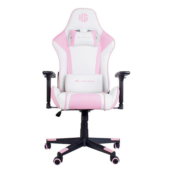 Silla Gamer 3d Ajustable Color Rosado Halion Ha-s44