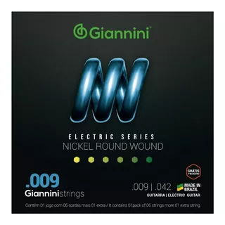 Giannini (brasil),  Encordado Guit. Eléctrica 6 Cuerdas .009