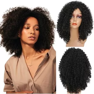 Peruca Lace Wig Cacheada Afro 280g Fibra Futura