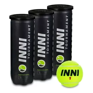 Bola De Tênis Inni Tournament - Pack Com 3 Tubos