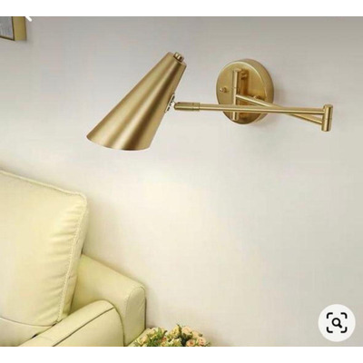 Aplique Doble Brazo Dorado Apto Led Pared Deco Diseño