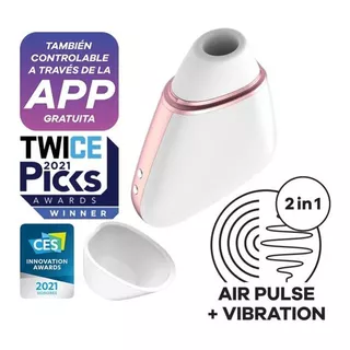 Satisfyer Vibrador Pulso De Aire App Móvil Bluetooth Mini Color Blanco