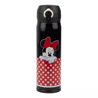 Garrafa Térmica Preta Minnie Mouse 400ml Disney Cor Preto
