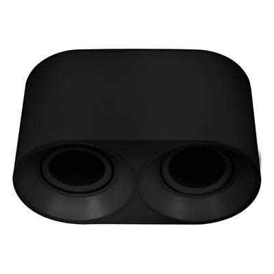 Spot Plafon Monovolumen 2 Luces Redondo Negro Pc Apto Gu10