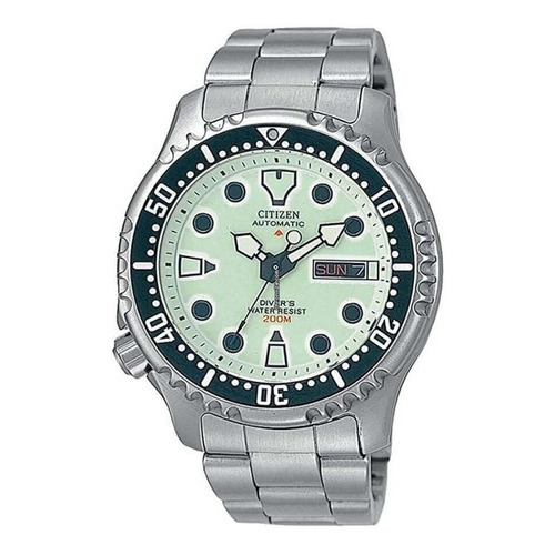 Reloj Citizen Promaster Automatic Ny004050w Hombre Color de la malla Plateado Color del bisel Negro Color del fondo Verde