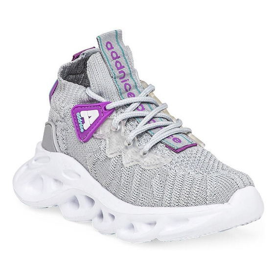 Zapatillas Addnice Kilka Niña Gris Con Violeta