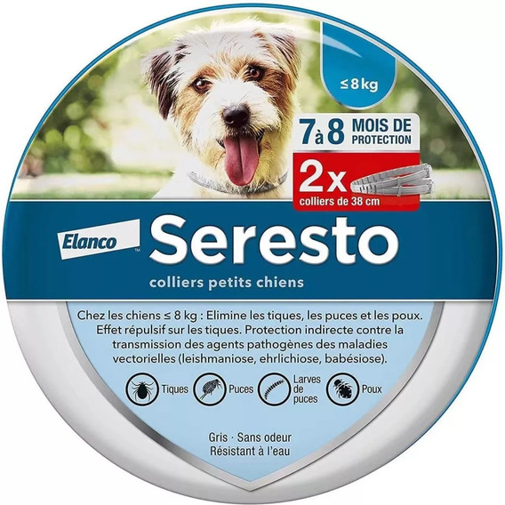 2 Uds Collar Antipulgas Seresto Para Perros De Más De 8 Kg