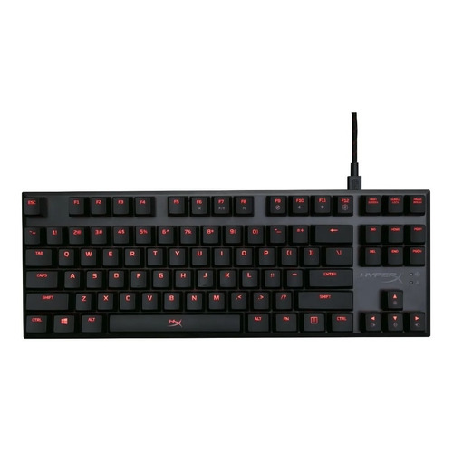 Teclado gamer HyperX Alloy FPS Pro QWERTY Cherry MX Blue inglés US color negro con luz roja