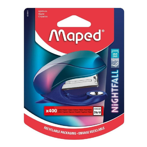 Abrochadora Mini Nightfall Blister Standard 26/6 X400 Maped Color Azul Marino