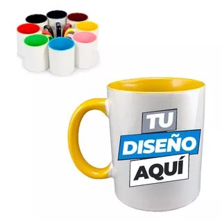 50 Tazas Personalizadas Color Interior Con Imagen Ó Logotipo