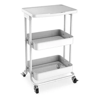 Carrito De Cocina Organización Blanco Acero 3 Niveles Wk-030