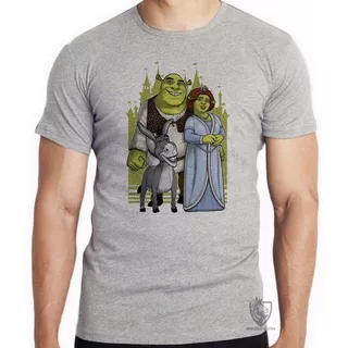 Kit 2 Camiseta Blusa Ou Adulto Shrek Fiona Burro Desenho