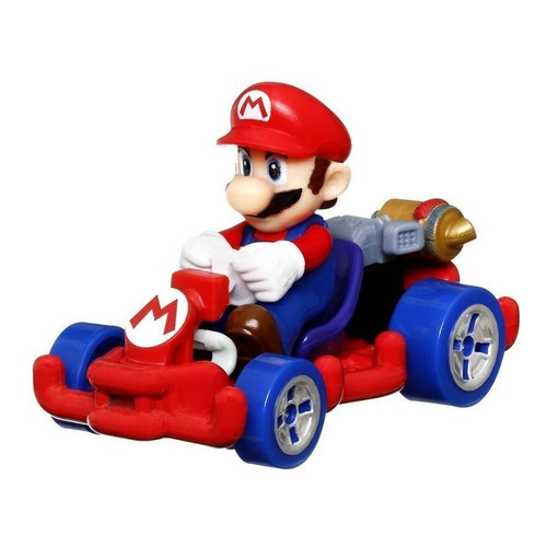 Mario Kart Hot Wheels Mix 5 2022 Vehicle - Luigi Mach 8 Color Mario