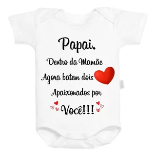 Body Baby Branco Personalizado Mimo Surpresa Para O Papai