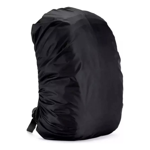 Funda Cubre Mochila Cobertor Anti Lluvia Impermeable Camping Color Negro Diseño De La Tela Liso