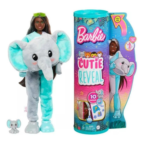 Barbie Cutie Reveal Disfraz Elefante 10 Sorpresas Mattel