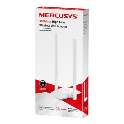 Adaptador Wi-fi Usb Mercusys Mw300uh Doble Antena 300mbps