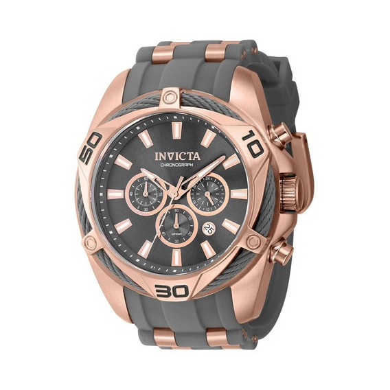 Reloj Para Hombres Invicta Bolt 40340 Gris, Oro Rosa Color de la correa Oro/Rosa