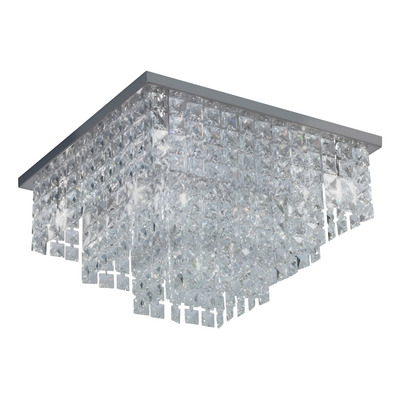 Plafon Cuadrado Escalonado 6 Luces Apto Led G9 Moderno Mg Acero