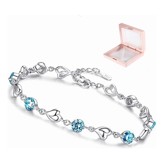 Pulseras Plata 925 Mujeres Corazón Brazaletes Regalos