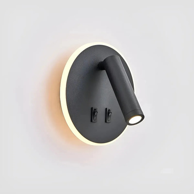 Aplique De Pared Led Redondo 10w Luz Desing Negro Negro
