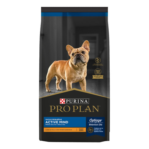 Alimento Pro Plan OptiAge Active Mind 7+ para perro senior de raza pequeña sabor pollo y arroz en bolsa de 3kg