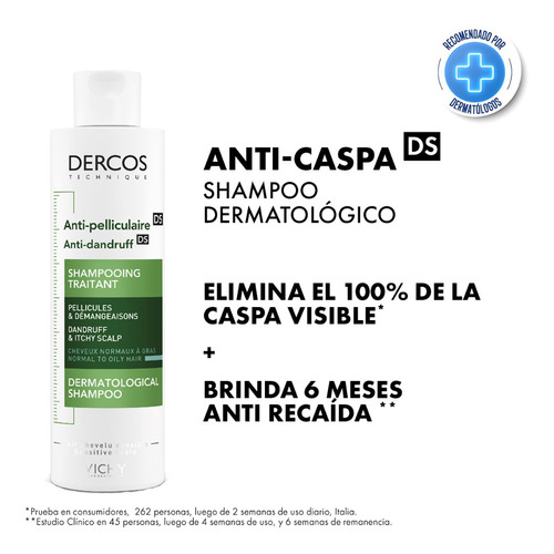 Vichy Shampoo Dercos Anticaspa 200 Ml Cabello Normal A Gras 