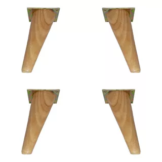 Patas De Madera 15cm Para Muebles - Cónica Diagonal X4 Und