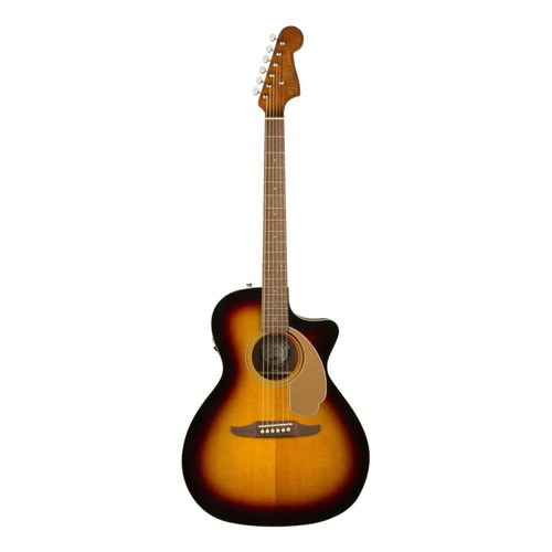 Guitarra Electroacústica Fender California Newporter Player Newporter para diestros sunburst brillante