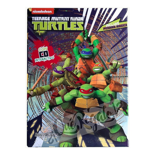 Libros Tortugas Ninjas · 8 Cuentos + Pizarra Mágica + Cd