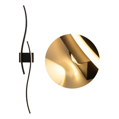 Aplique Pared Tiara Led Curvo Aluminio Con Luz Optica Cie