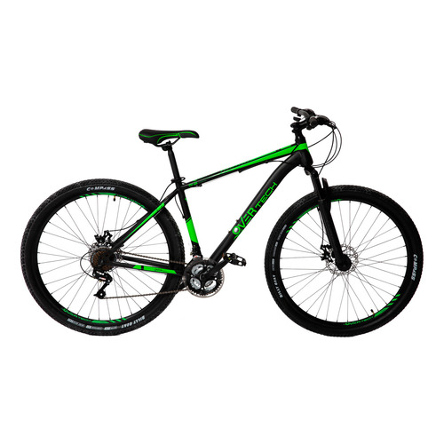 Bicicleta Mtb Overtech R29 Acero 21v Freno A Disco Pp Color Negro/Verde/Verde Tamaño del cuadro L
