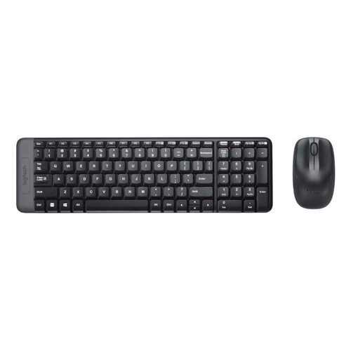 Kit Teclado Y Mouse Inalambrico Logitech Mk220 Color del teclado Negro