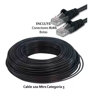 (100 Metros) Cable Utp Cat5e 70% Cobre Botas/conectores     