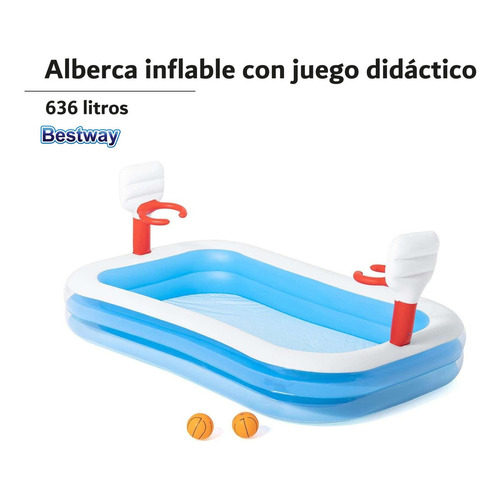 Alberca Para Niños Inflable Juego Acuatico 251cm Bestway Color Azul/Blanco