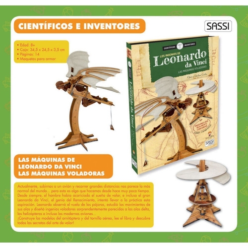 Maquinas Leonardo Da Vinci 3d -libro + Maqueta  Manolito
