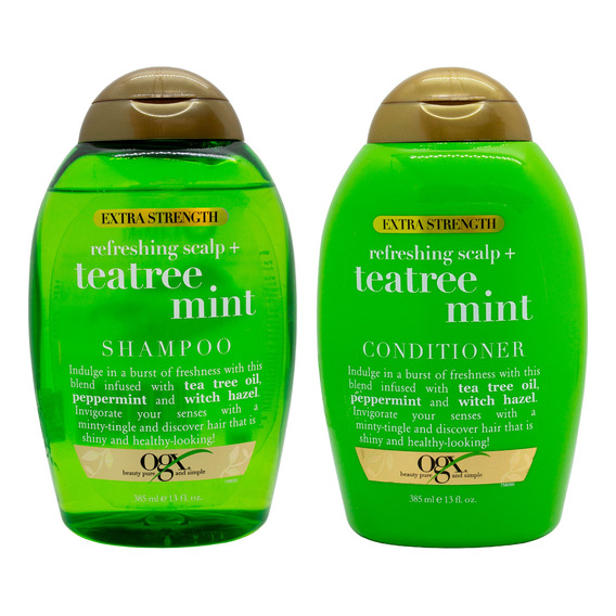 Ogx Kit Teatree Mint Shampoo + Acondicionador Hidratante 3c
