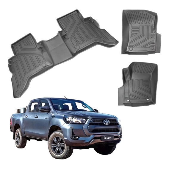 Tapetes Toyota Hilux 2016-2023 Charola Uso Rudo Negro