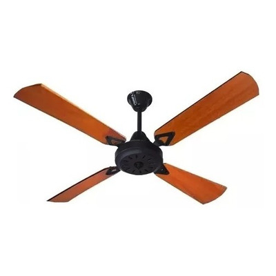 Ventilador De Techo Negro 4 Palas De Madera Garantía Tg