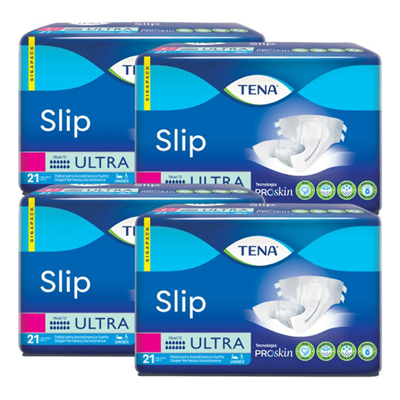 4 Paquetes Pañal Adulto Inco Tena Slip Ultra Talla G 21u