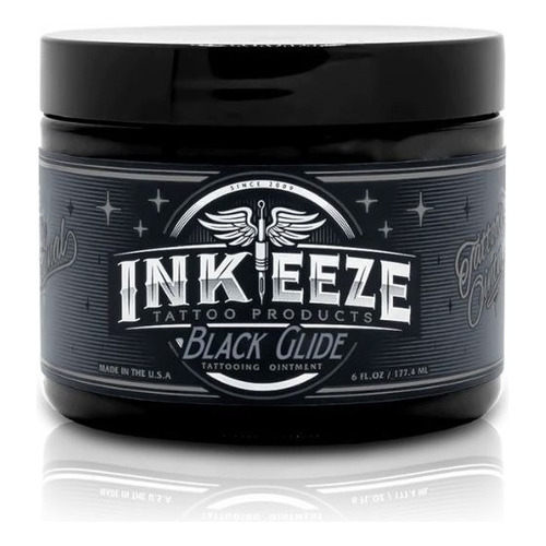 Crema Para El Cuidado Del Tatuaje Black Glide 6 Oz