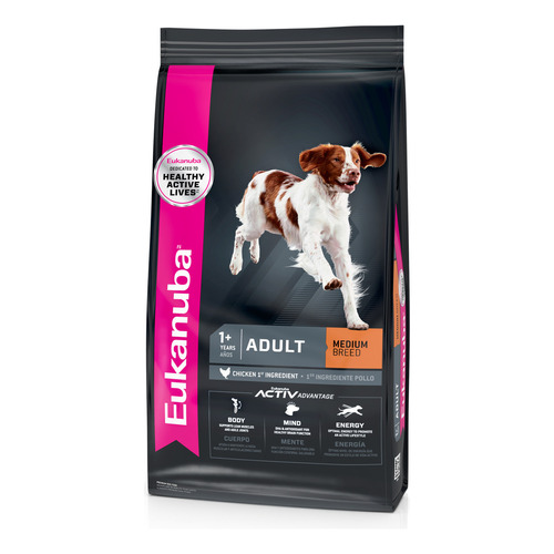 Alimento Eukanuba Adult Mini para perro adulto de raza mediana sabor mix en bolsa de 15kg