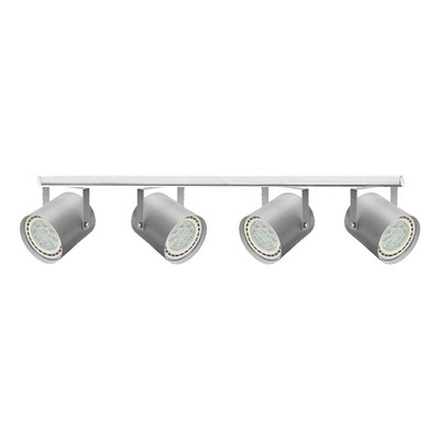 Riel 1 Metro 4 Luces Spot Cabezal Cilindro Blanco Apto Ar111