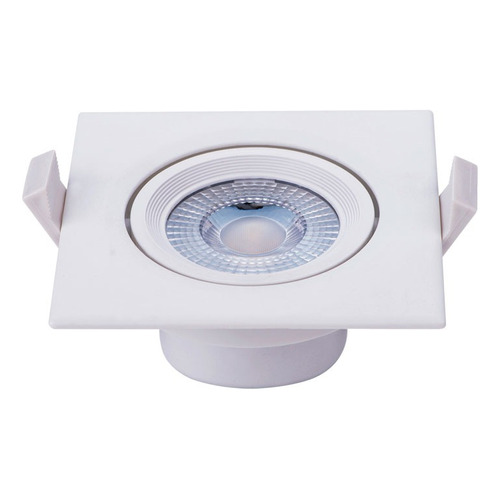 Panel Spot Led Embutir Aro Móvil Cuadrado 7w Luz Fria Blanca Color Blanco