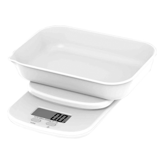 Balanza De Cocina Recipiente Nictom Digital Alta Precisión Capacidad máxima 2 kg Color Blanco