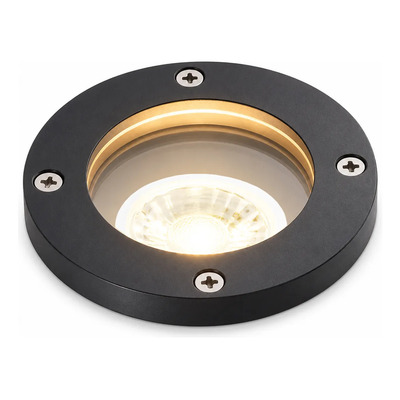 Spot Embutir Piso Aluminio Aplique Apto Led Luz Desing Sf Negro