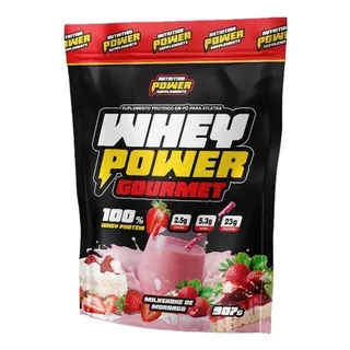 Whey Power Gourmet Protein Milkshake De Morango 907g Refil